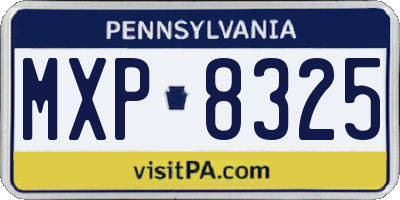 PA license plate MXP8325
