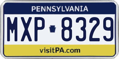 PA license plate MXP8329