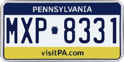 PA license plate MXP8331