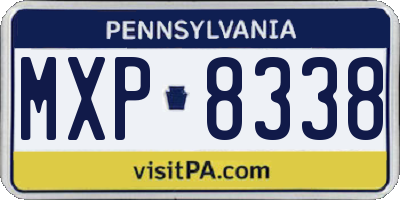 PA license plate MXP8338