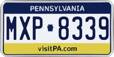 PA license plate MXP8339