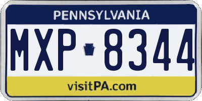 PA license plate MXP8344