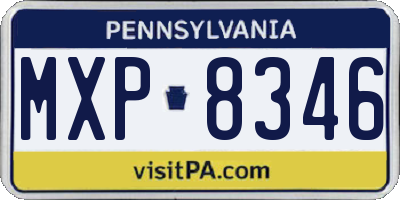PA license plate MXP8346