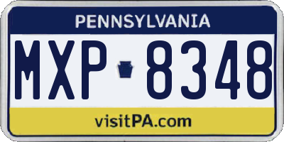 PA license plate MXP8348
