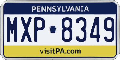 PA license plate MXP8349