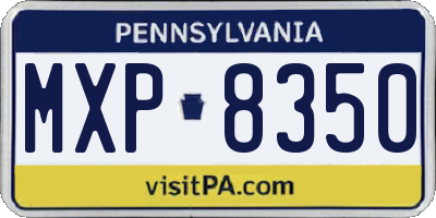 PA license plate MXP8350