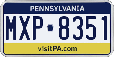 PA license plate MXP8351