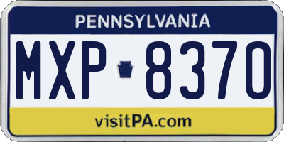 PA license plate MXP8370