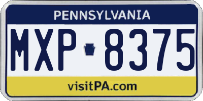 PA license plate MXP8375