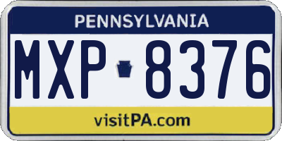PA license plate MXP8376