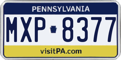 PA license plate MXP8377