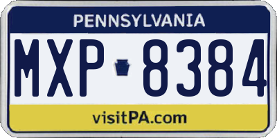 PA license plate MXP8384