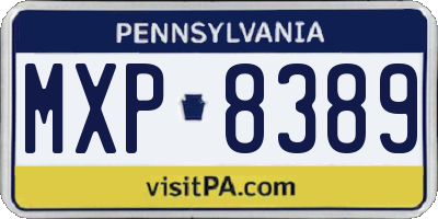 PA license plate MXP8389