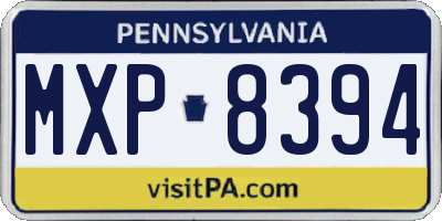 PA license plate MXP8394