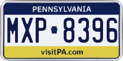 PA license plate MXP8396