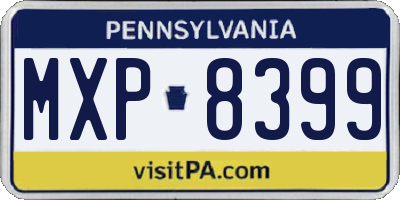 PA license plate MXP8399