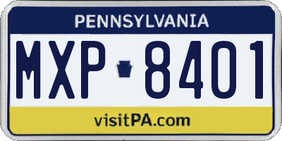 PA license plate MXP8401