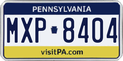 PA license plate MXP8404