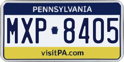 PA license plate MXP8405