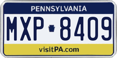 PA license plate MXP8409