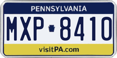 PA license plate MXP8410