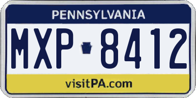 PA license plate MXP8412