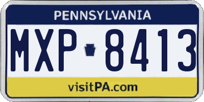 PA license plate MXP8413