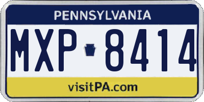 PA license plate MXP8414