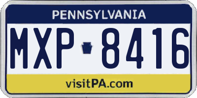 PA license plate MXP8416