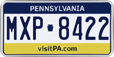 PA license plate MXP8422
