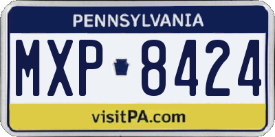 PA license plate MXP8424
