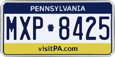 PA license plate MXP8425