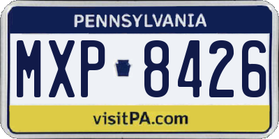 PA license plate MXP8426