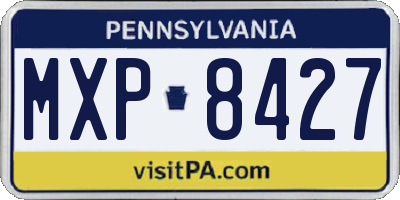PA license plate MXP8427