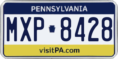 PA license plate MXP8428