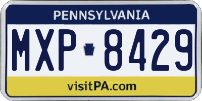 PA license plate MXP8429