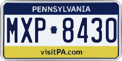 PA license plate MXP8430