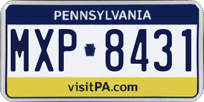 PA license plate MXP8431
