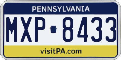 PA license plate MXP8433