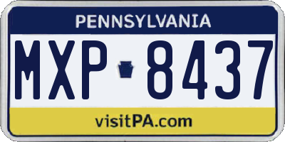 PA license plate MXP8437