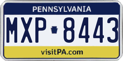 PA license plate MXP8443