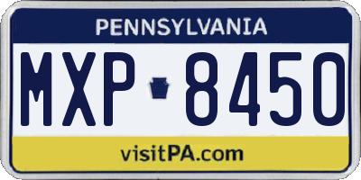 PA license plate MXP8450