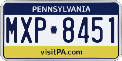 PA license plate MXP8451