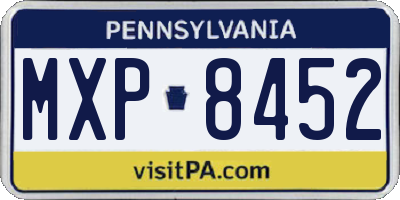 PA license plate MXP8452