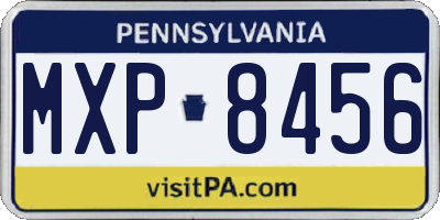 PA license plate MXP8456