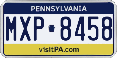 PA license plate MXP8458