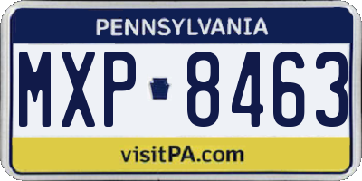 PA license plate MXP8463