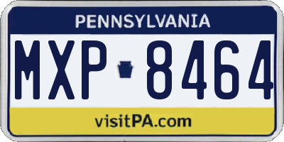 PA license plate MXP8464