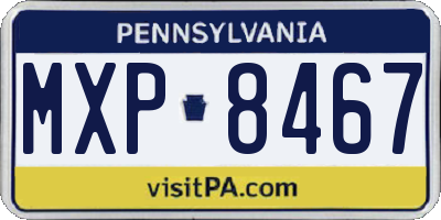 PA license plate MXP8467