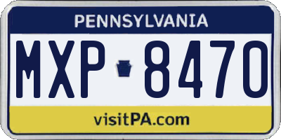 PA license plate MXP8470